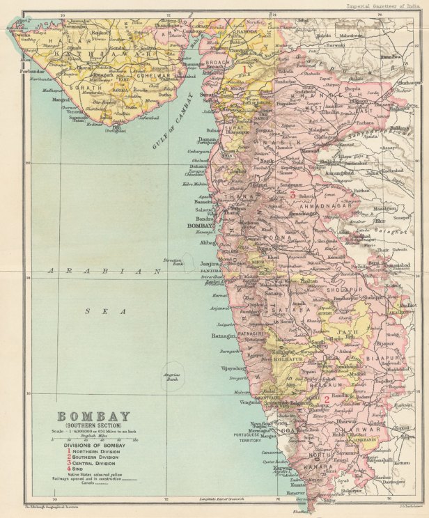 Southern part of Bombay Presidency in 1909