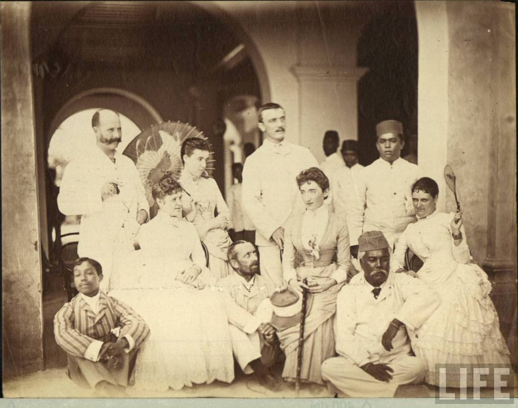 A strangely posed picture of a British family in India, date unknown