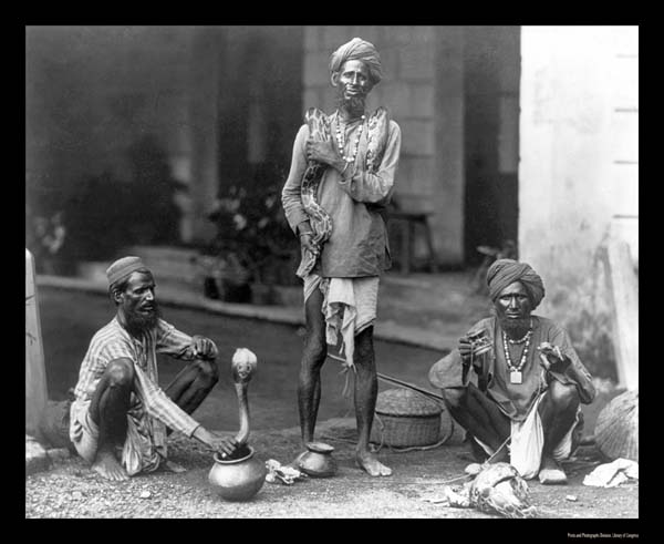 Indian snake charmers, 1898