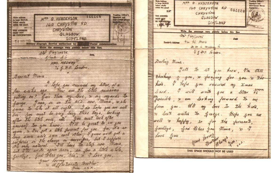 letters from James Watson to his sister